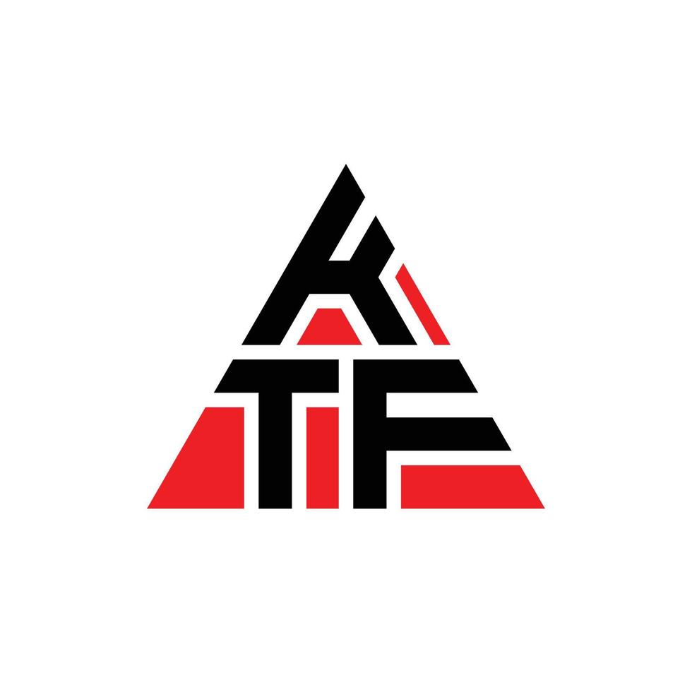 diseño de logotipo de letra triangular ktf con forma de triángulo. monograma de diseño del logotipo del triángulo ktf. plantilla de logotipo de vector de triángulo ktf con color rojo. logotipo triangular ktf logotipo simple, elegante y lujoso.