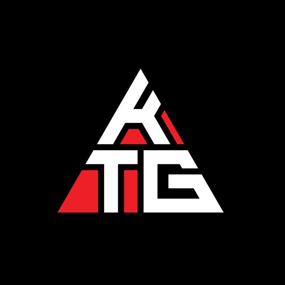 diseño de logotipo de letra triangular ktg con forma de triángulo. monograma de diseño de logotipo de triángulo ktg. plantilla de logotipo de vector de triángulo ktg con color rojo. logotipo triangular ktg logotipo simple, elegante y lujoso.