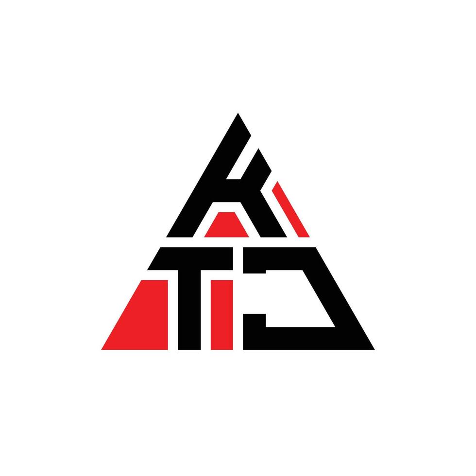 diseño de logotipo de letra triangular ktj con forma de triángulo. monograma de diseño del logotipo del triángulo ktj. plantilla de logotipo de vector de triángulo ktj con color rojo. logotipo triangular ktj logotipo simple, elegante y lujoso.