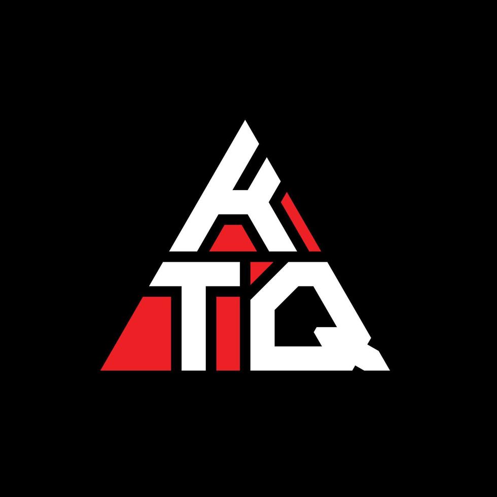 diseño de logotipo de letra triangular ktq con forma de triángulo. monograma de diseño del logotipo del triángulo ktq. plantilla de logotipo de vector de triángulo ktq con color rojo. logotipo triangular ktq logotipo simple, elegante y lujoso.