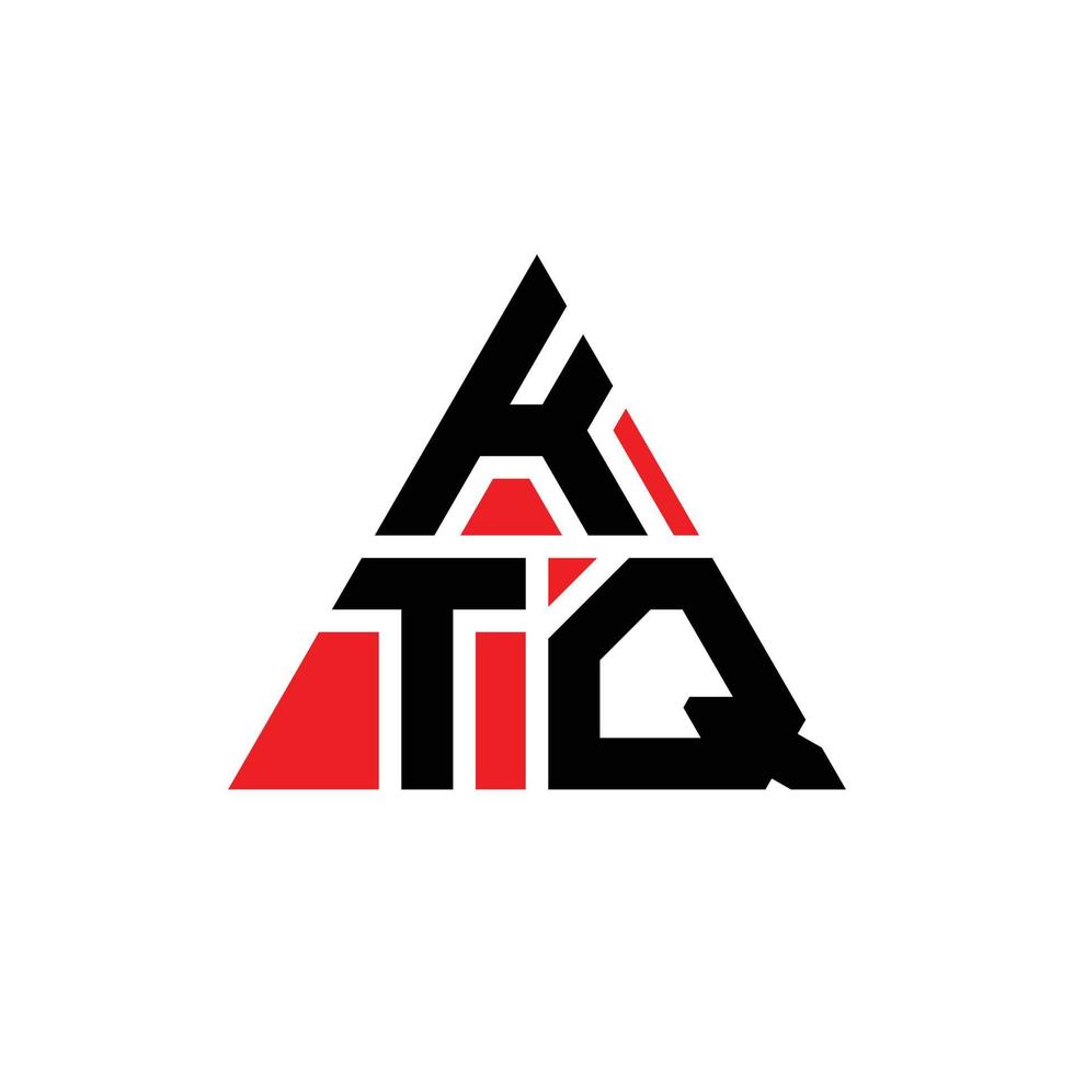 KTQ triangle letter logo design with triangle shape. KTQ triangle logo