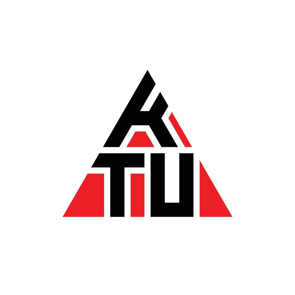KTU triangle letter logo design with triangle shape. KTU triangle logo design monogram. KTU triangle vector logo template with red color. KTU triangular logo Simple, Elegant, and Luxurious Logo.