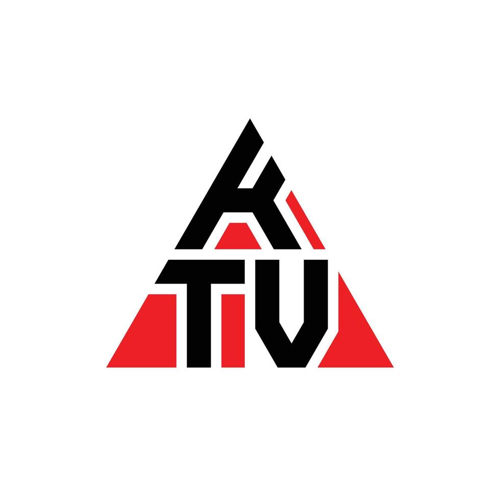 diseño de logotipo de letra triangular ktv con forma de triángulo. monograma de diseño del logotipo del triángulo ktv. plantilla de logotipo de vector de triángulo ktv con color rojo. logo triangular ktv logo simple, elegante y lujoso.