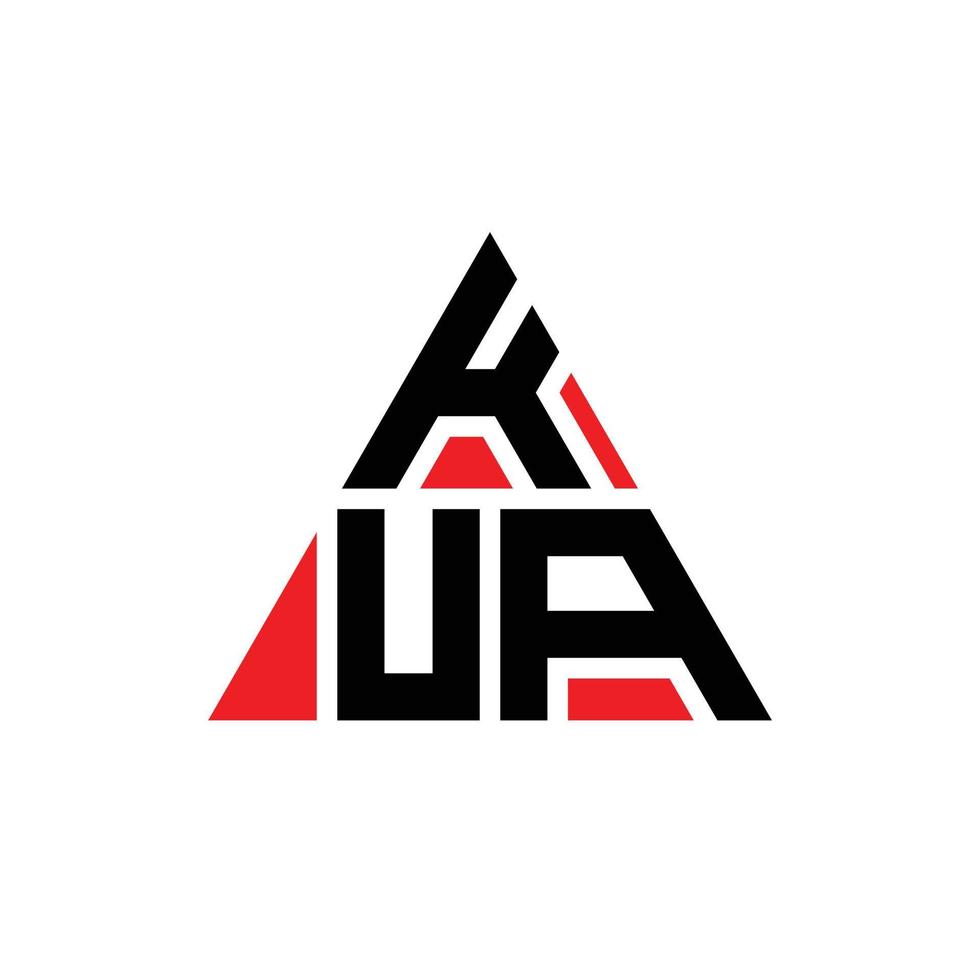 Diseño de logotipo de letra triangular kua con forma de triángulo. monograma de diseño del logotipo del triángulo kua. plantilla de logotipo de vector de triángulo kua con color rojo. logotipo triangular kua logotipo simple, elegante y lujoso.