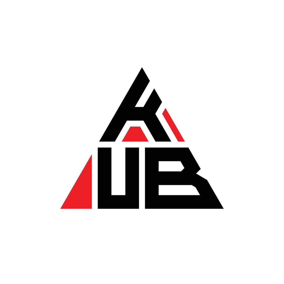 diseño de logotipo de letra triangular kub con forma de triángulo. monograma de diseño del logotipo del triángulo kub. plantilla de logotipo de vector de triángulo kub con color rojo. logo triangular kub logo simple, elegante y lujoso.
