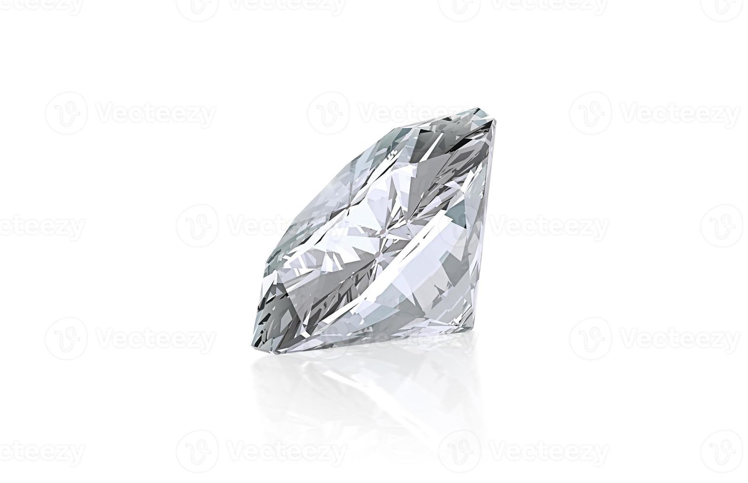 Dazzling diamond on white background photo