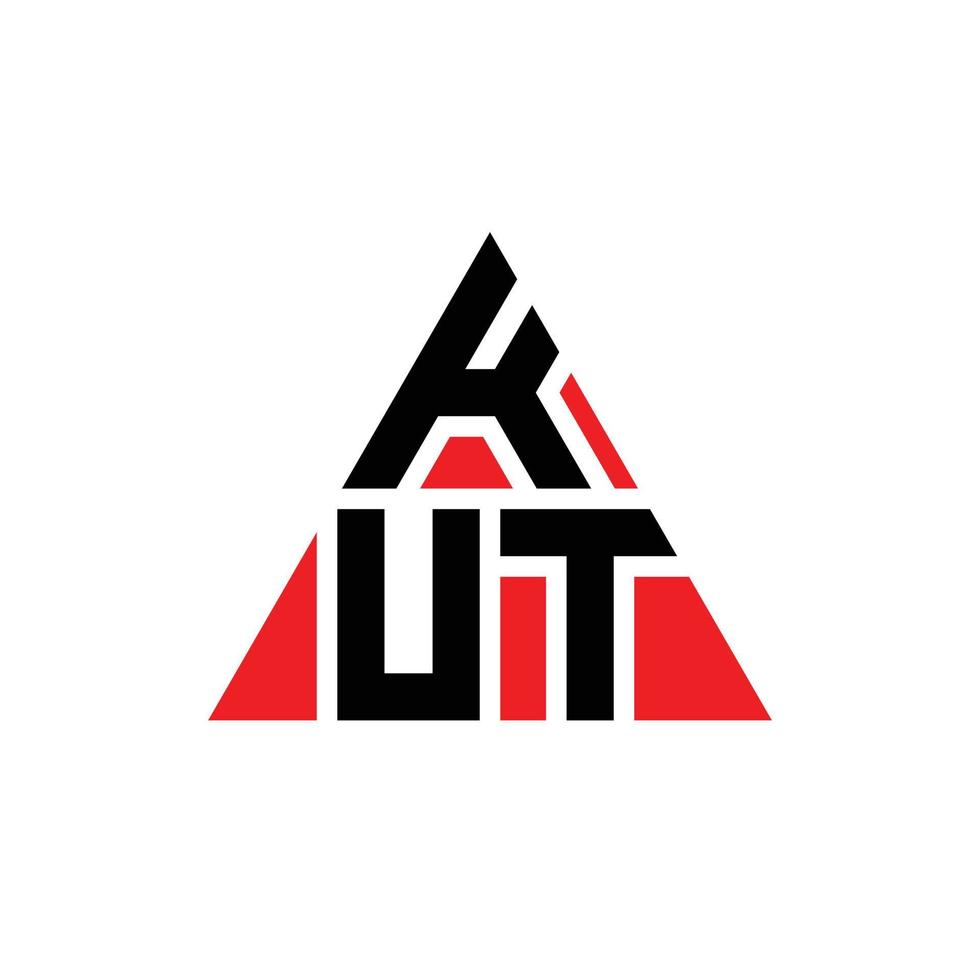 diseño de logotipo de letra triangular kut con forma de triángulo. monograma de diseño del logotipo del triángulo kut. plantilla de logotipo de vector de triángulo kut con color rojo. logo triangular kut logo simple, elegante y lujoso.