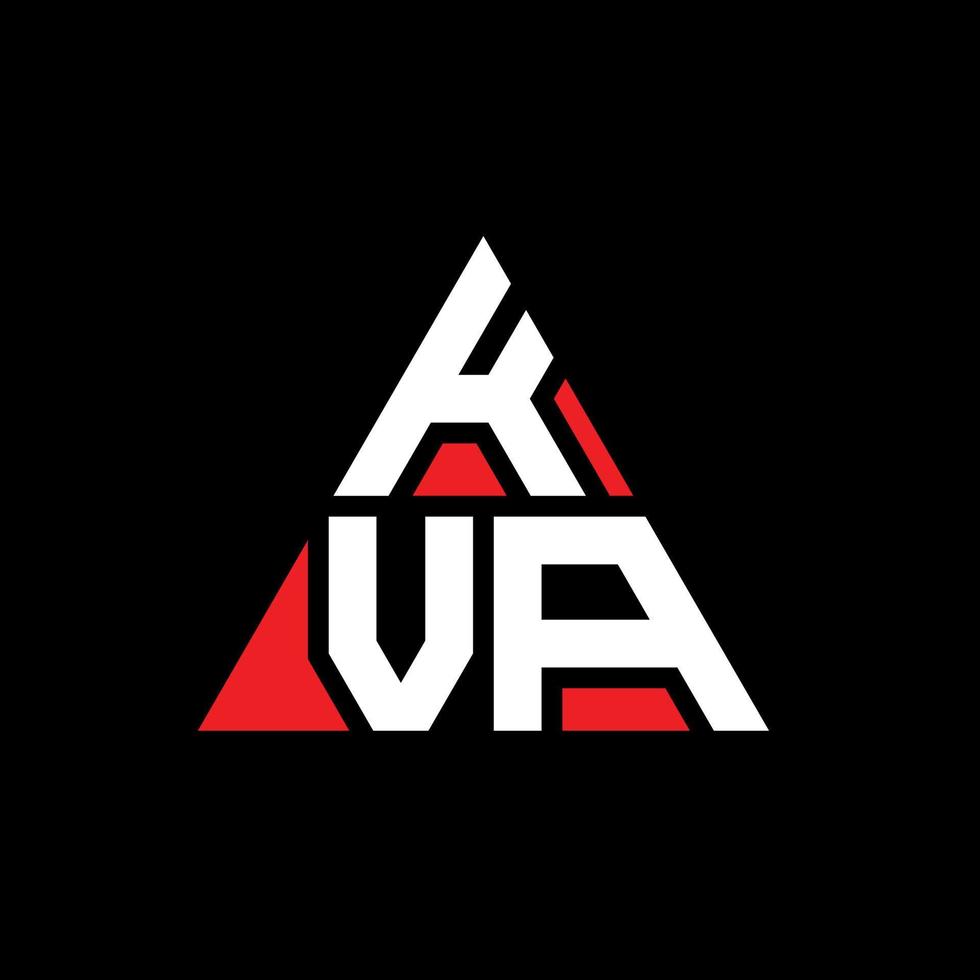 diseño de logotipo de letra triangular kva con forma de triángulo. monograma de diseño del logotipo del triángulo kva. plantilla de logotipo de vector de triángulo kva con color rojo. logo triangular kva logo simple, elegante y lujoso.