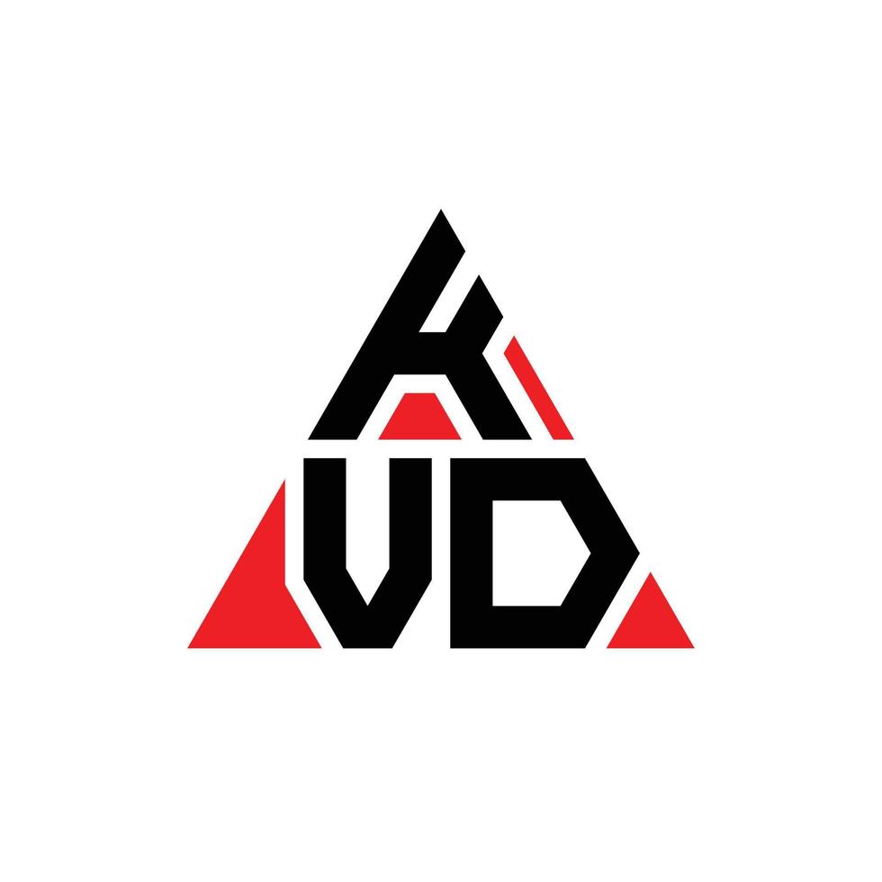 diseño de logotipo de letra triangular kvd con forma de triángulo. monograma de diseño del logotipo del triángulo kvd. plantilla de logotipo de vector de triángulo kvd con color rojo. logotipo triangular kvd logotipo simple, elegante y lujoso.