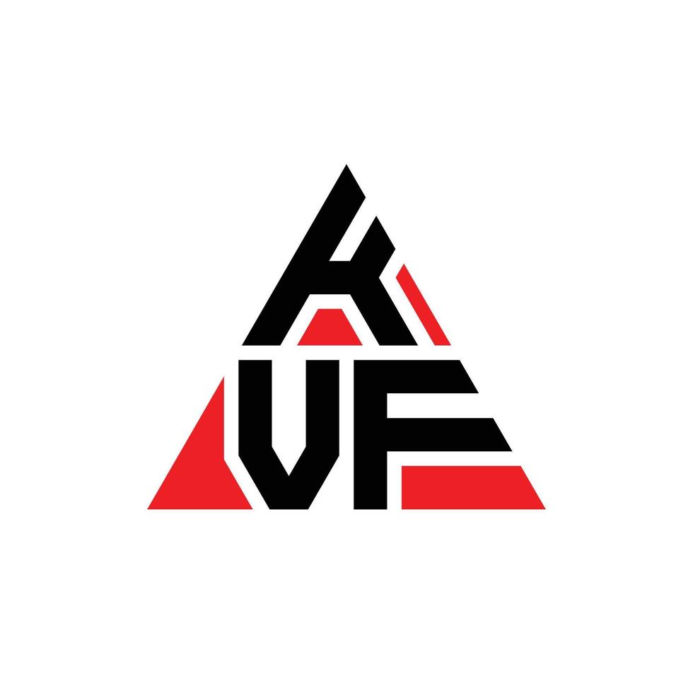 diseño de logotipo de letra triangular kvf con forma de triángulo. monograma de diseño del logotipo del triángulo kvf. plantilla de logotipo de vector de triángulo kvf con color rojo. logotipo triangular kvf logotipo simple, elegante y lujoso.