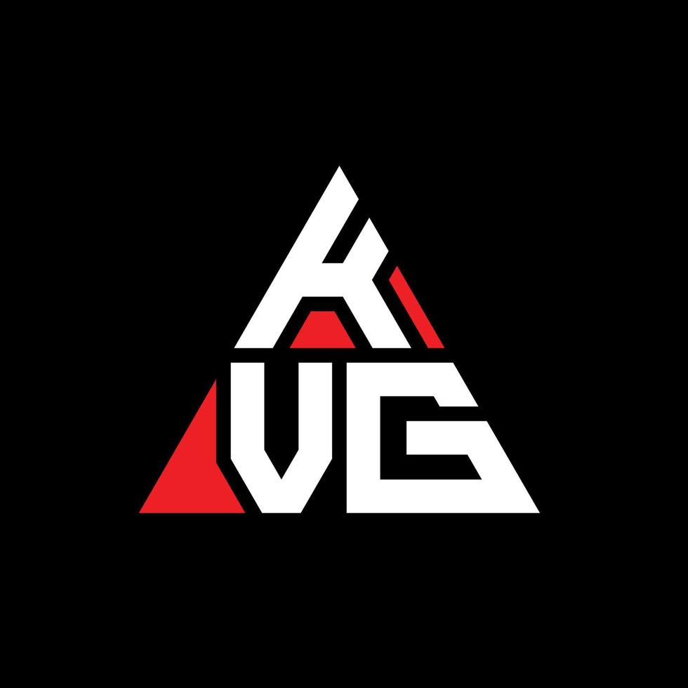 diseño de logotipo de letra triangular kvg con forma de triángulo. monograma de diseño del logotipo del triángulo kvg. plantilla de logotipo de vector de triángulo kvg con color rojo. logotipo triangular kvg logotipo simple, elegante y lujoso.