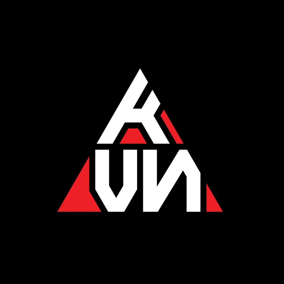 diseño de logotipo de letra triangular kvn con forma de triángulo. monograma de diseño del logotipo del triángulo kvn. plantilla de logotipo de vector de triángulo kvn con color rojo. logotipo triangular kvn logotipo simple, elegante y lujoso.