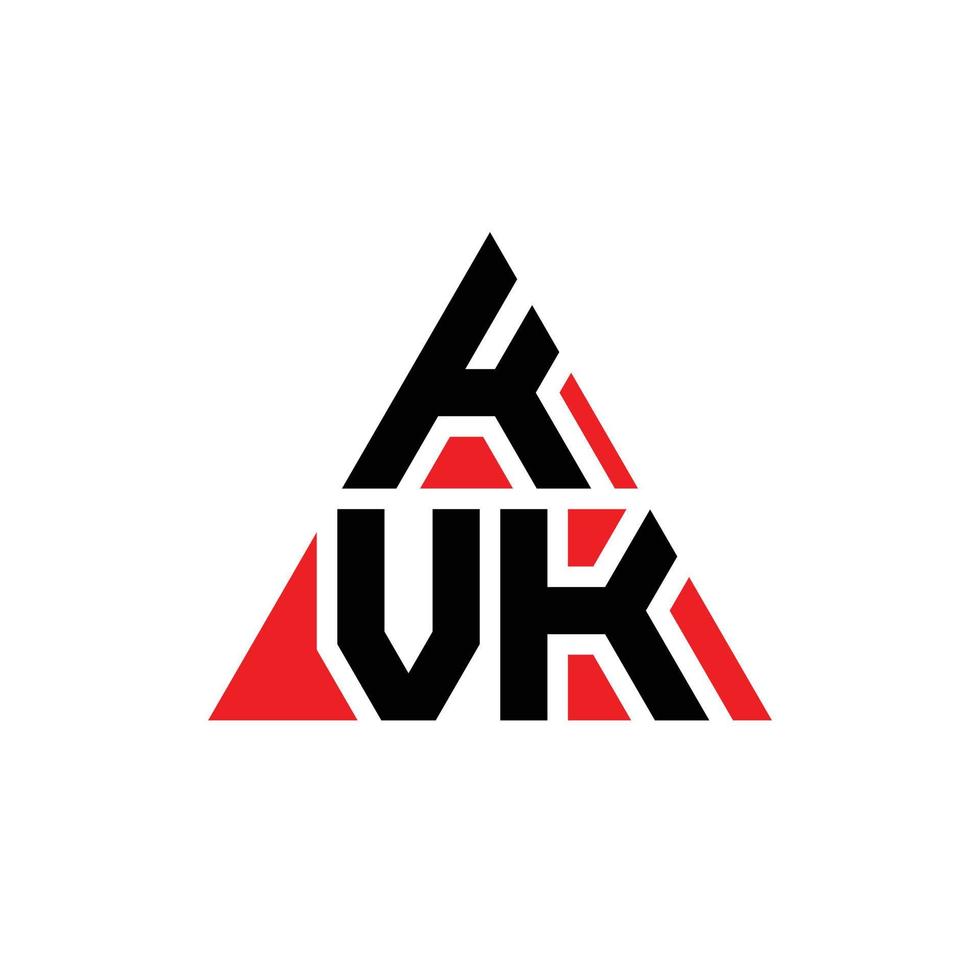 KVK triangle letter logo design with triangle shape. KVK triangle logo design monogram. KVK triangle vector logo template with red color. KVK triangular logo Simple, Elegant, and Luxurious Logo.
