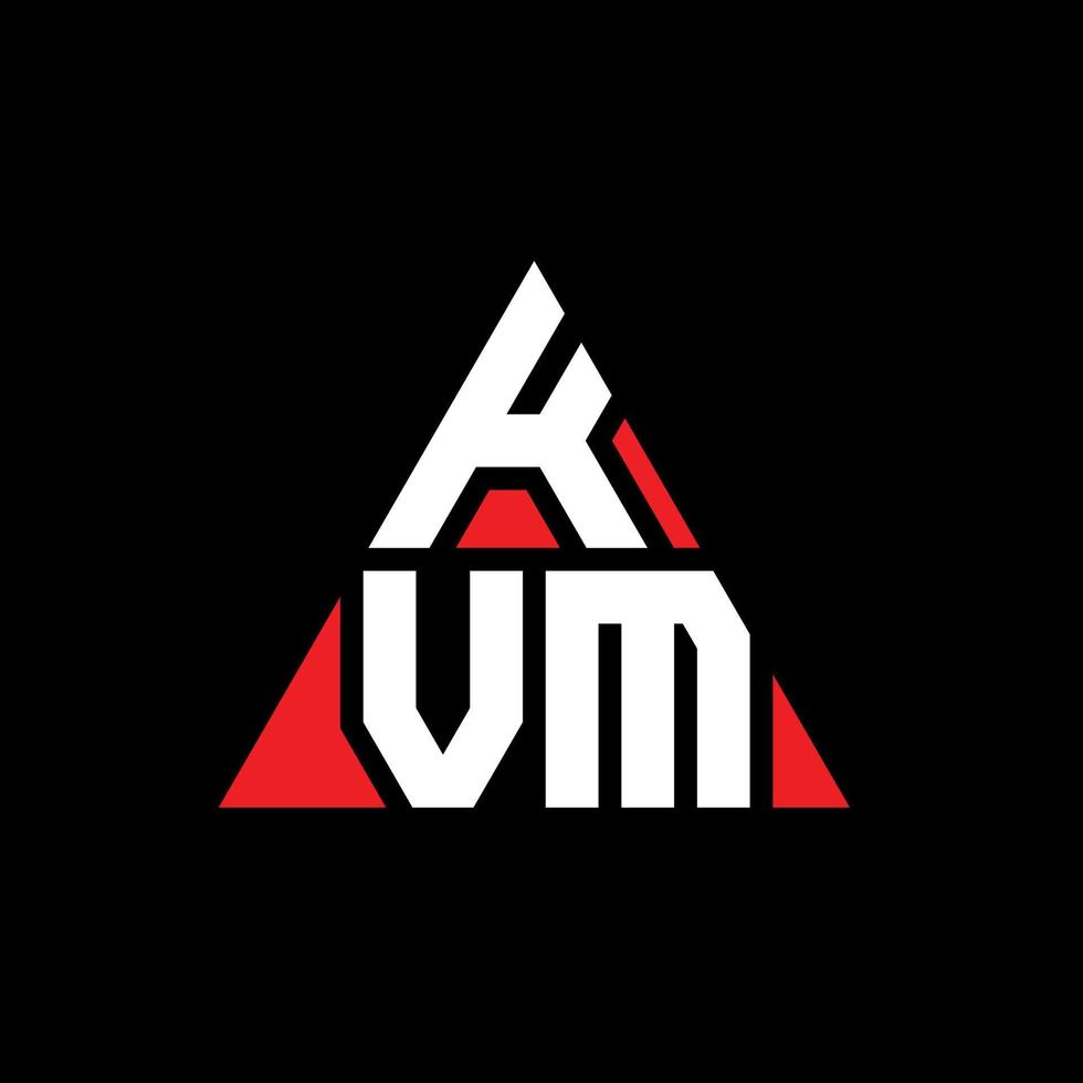 diseño de logotipo de letra triangular kvm con forma de triángulo. monograma de diseño del logotipo del triángulo kvm. plantilla de logotipo de vector de triángulo kvm con color rojo. logotipo triangular kvm logotipo simple, elegante y lujoso.