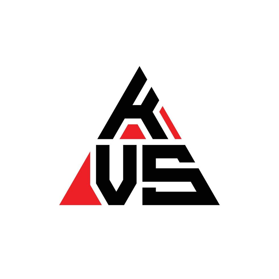 diseño de logotipo de letra triangular kvs con forma de triángulo. monograma de diseño del logotipo del triángulo kvs. plantilla de logotipo de vector de triángulo kvs con color rojo. logotipo triangular kvs logotipo simple, elegante y lujoso.