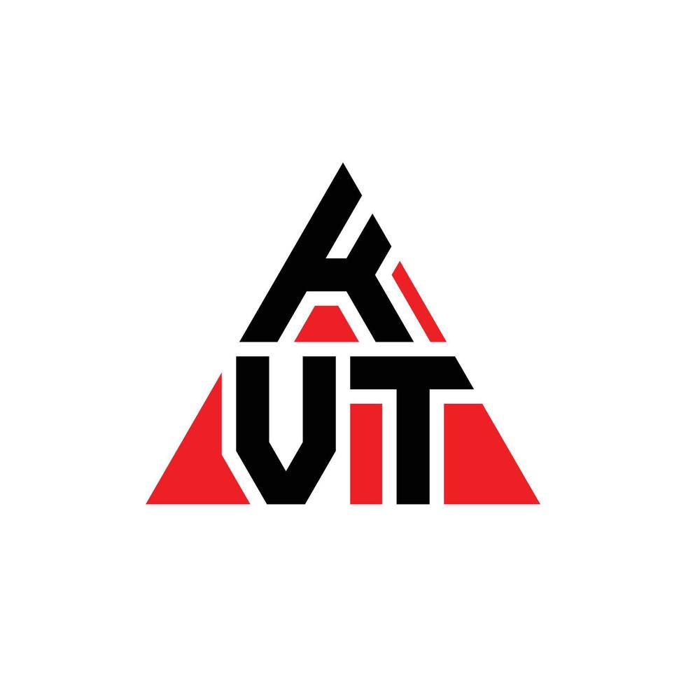 diseño de logotipo de letra triangular kvt con forma de triángulo. monograma de diseño del logotipo del triángulo kvt. plantilla de logotipo de vector de triángulo kvt con color rojo. logotipo triangular kvt logotipo simple, elegante y lujoso.