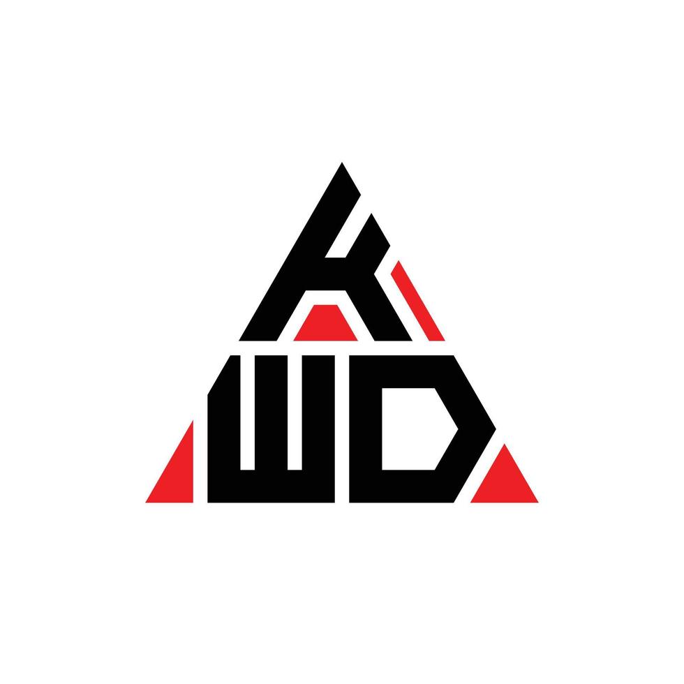 KWD triangle letter logo design with triangle shape. KWD triangle logo design monogram. KWD triangle vector logo template with red color. KWD triangular logo Simple, Elegant, and Luxurious Logo.