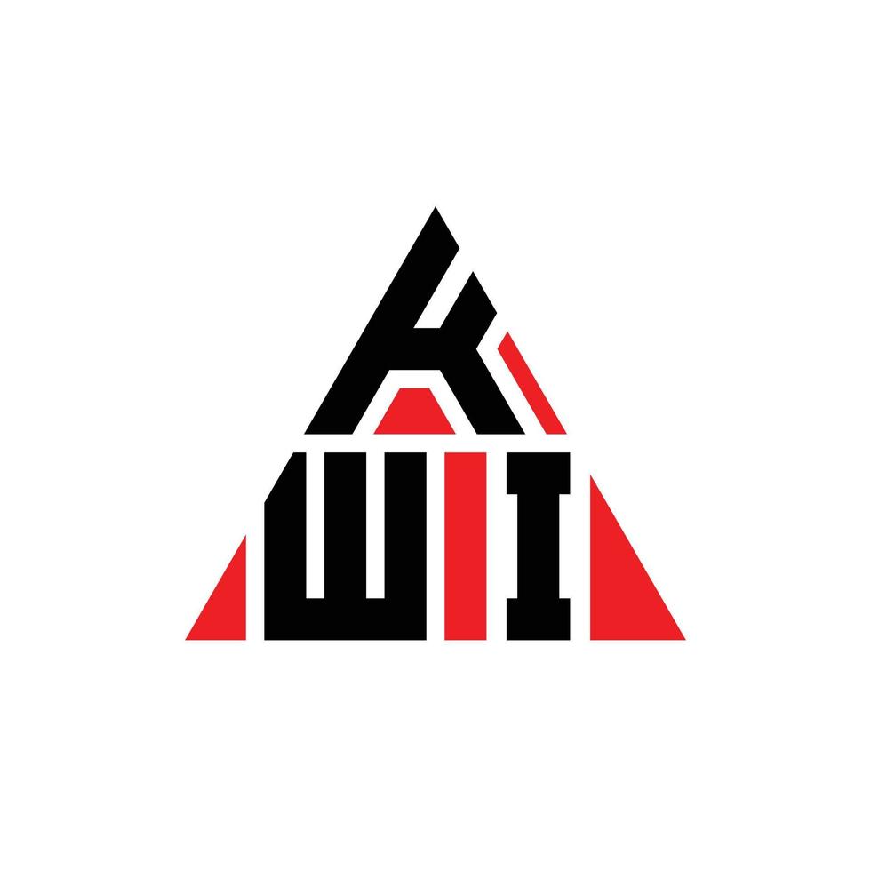 diseño de logotipo de letra triangular kwi con forma de triángulo. monograma de diseño del logotipo del triángulo kwi. plantilla de logotipo de vector de triángulo kwi con color rojo. logotipo triangular kwi logotipo simple, elegante y lujoso.