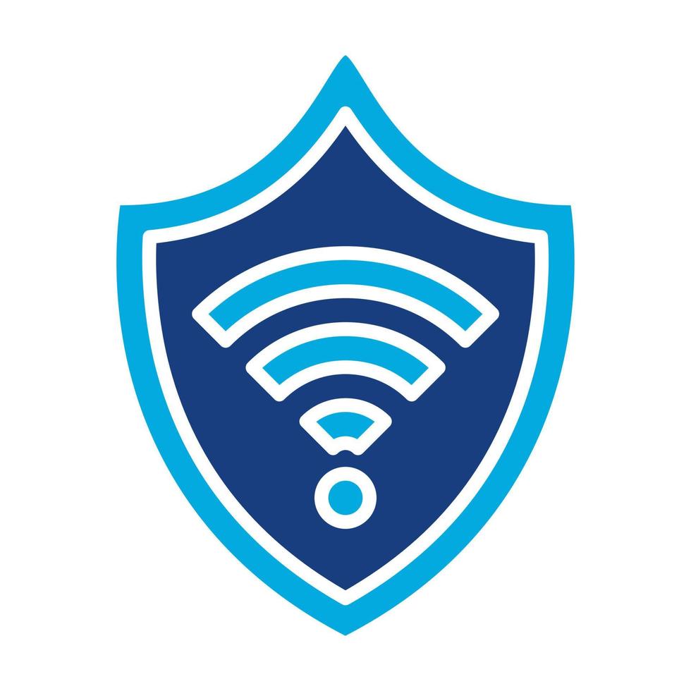 icono de dos colores de glifo de seguridad wifi vector
