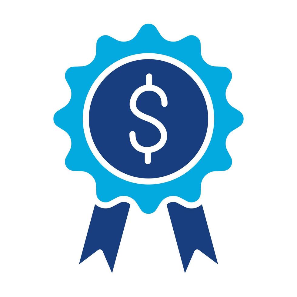 Money Badge Glyph Two Color Icon vector