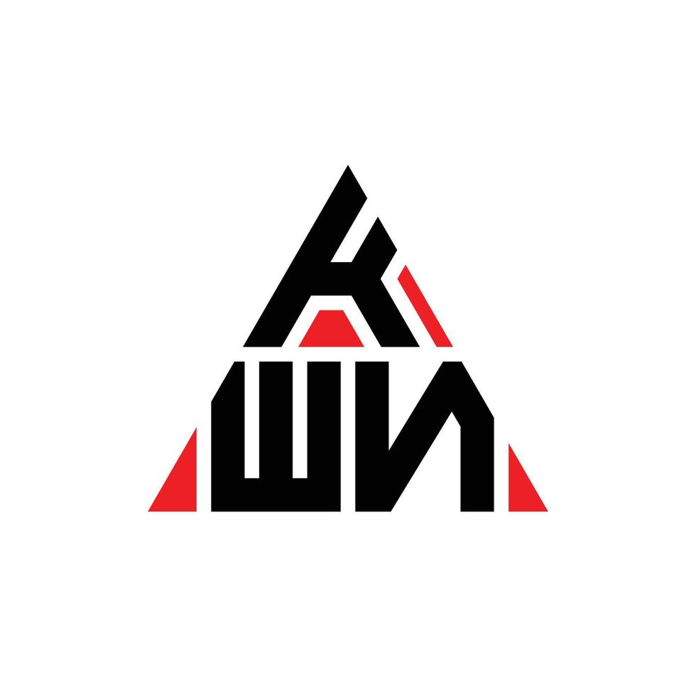 diseño de logotipo de letra triangular kwn con forma de triángulo. monograma de diseño del logotipo del triángulo kwn. plantilla de logotipo de vector de triángulo kwn con color rojo. logotipo triangular kwn logotipo simple, elegante y lujoso.