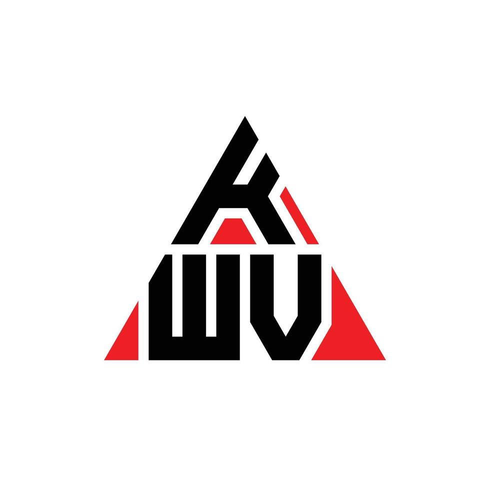 KWV triangle letter logo design with triangle shape. KWV triangle logo design monogram. KWV triangle vector logo template with red color. KWV triangular logo Simple, Elegant, and Luxurious Logo.