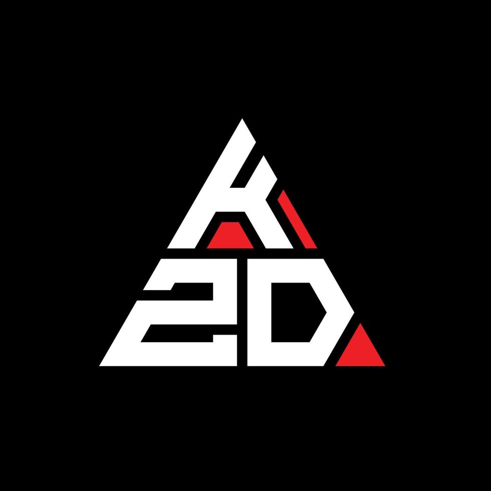 KZD triangle letter logo design with triangle shape. KZD triangle logo design monogram. KZD triangle vector logo template with red color. KZD triangular logo Simple, Elegant, and Luxurious Logo.