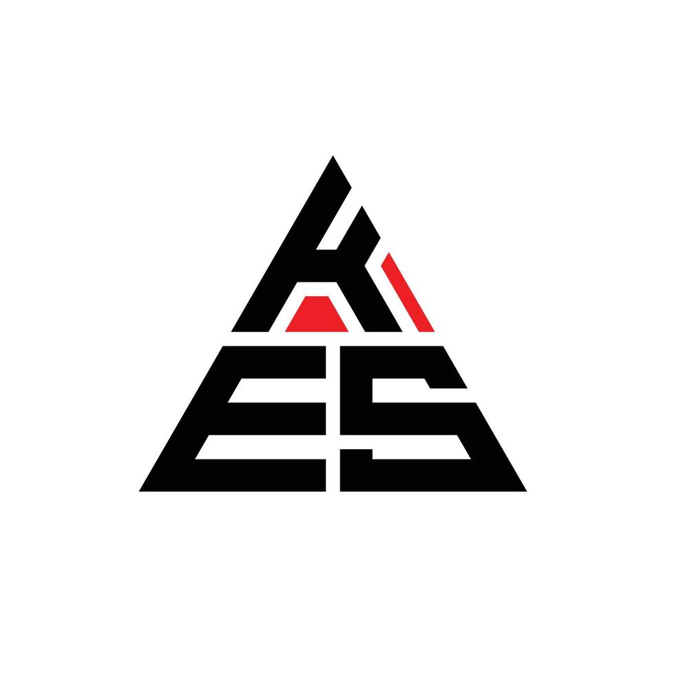 diseño de logotipo de letra triangular kes con forma de triángulo. monograma de diseño del logotipo del triángulo kes. plantilla de logotipo de vector de triángulo kes con color rojo. logo triangular kes logo simple, elegante y lujoso.