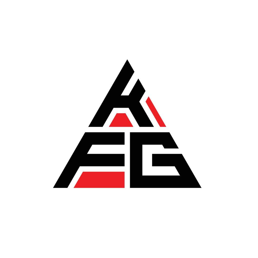 diseño de logotipo de letra triangular kfg con forma de triángulo. monograma de diseño del logotipo del triángulo kfg. plantilla de logotipo de vector de triángulo kfg con color rojo. logotipo triangular kfg logotipo simple, elegante y lujoso.