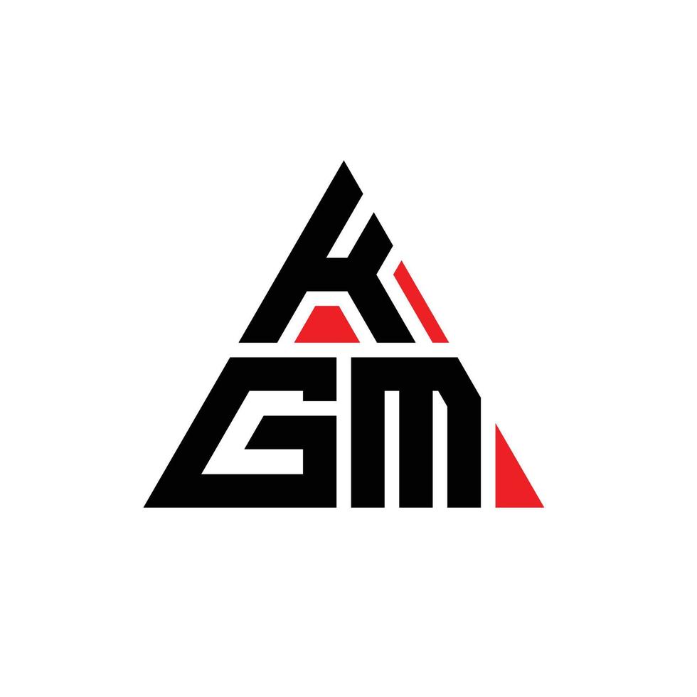 diseño de logotipo de letra triangular kgm con forma de triángulo. Monograma de diseño de logotipo triangular kgm. plantilla de logotipo de vector de triángulo kgm con color rojo. logotipo triangular kgm logotipo simple, elegante y lujoso.