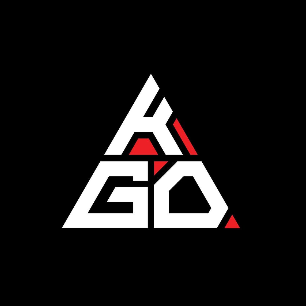 diseño de logotipo de letra triangular kgo con forma de triángulo. Monograma de diseño de logotipo de triángulo kgo. plantilla de logotipo de vector de triángulo kgo con color rojo. logotipo triangular kgo logotipo simple, elegante y lujoso.