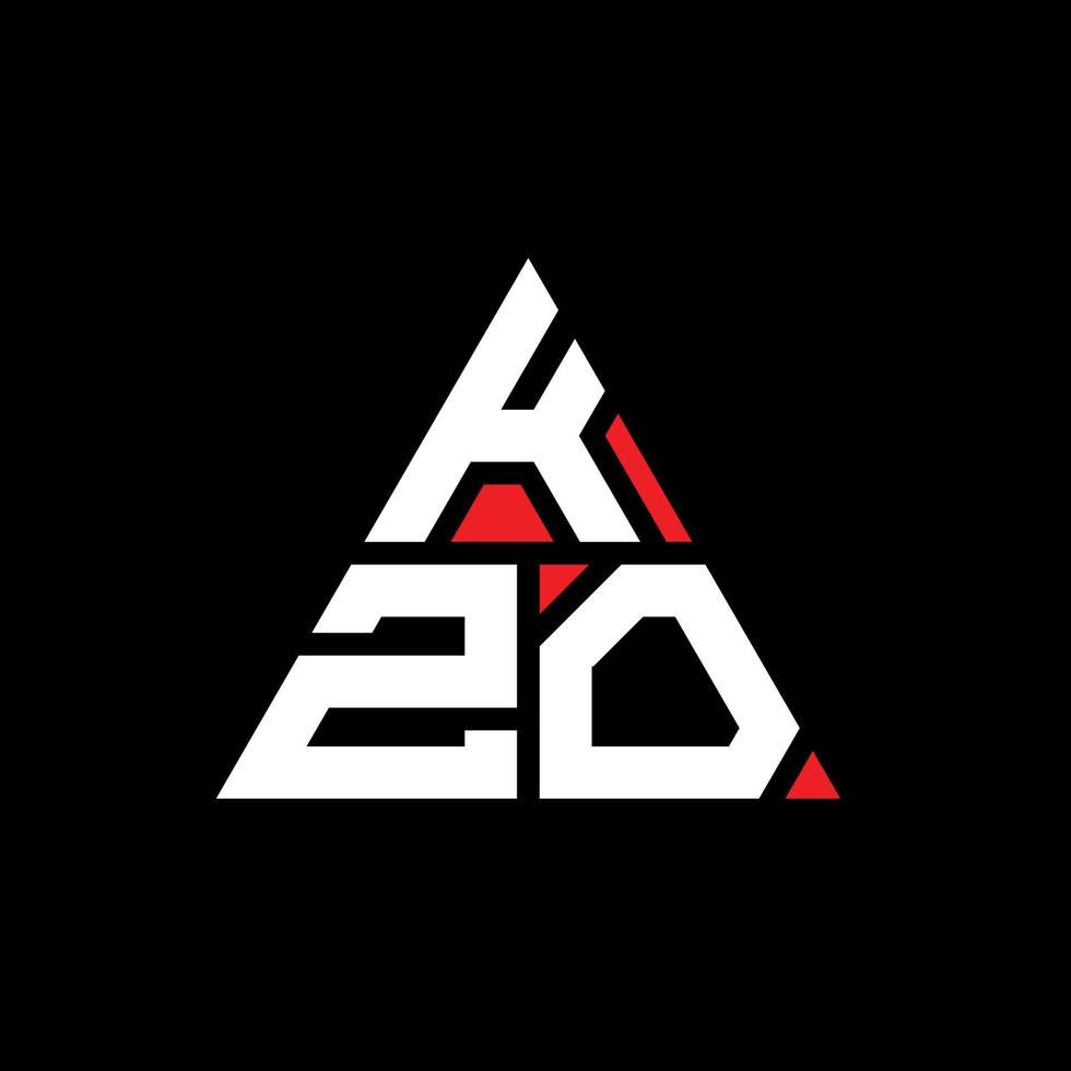 KZO triangle letter logo design with triangle shape. KZO triangle logo design monogram. KZO triangle vector logo template with red color. KZO triangular logo Simple, Elegant, and Luxurious Logo.