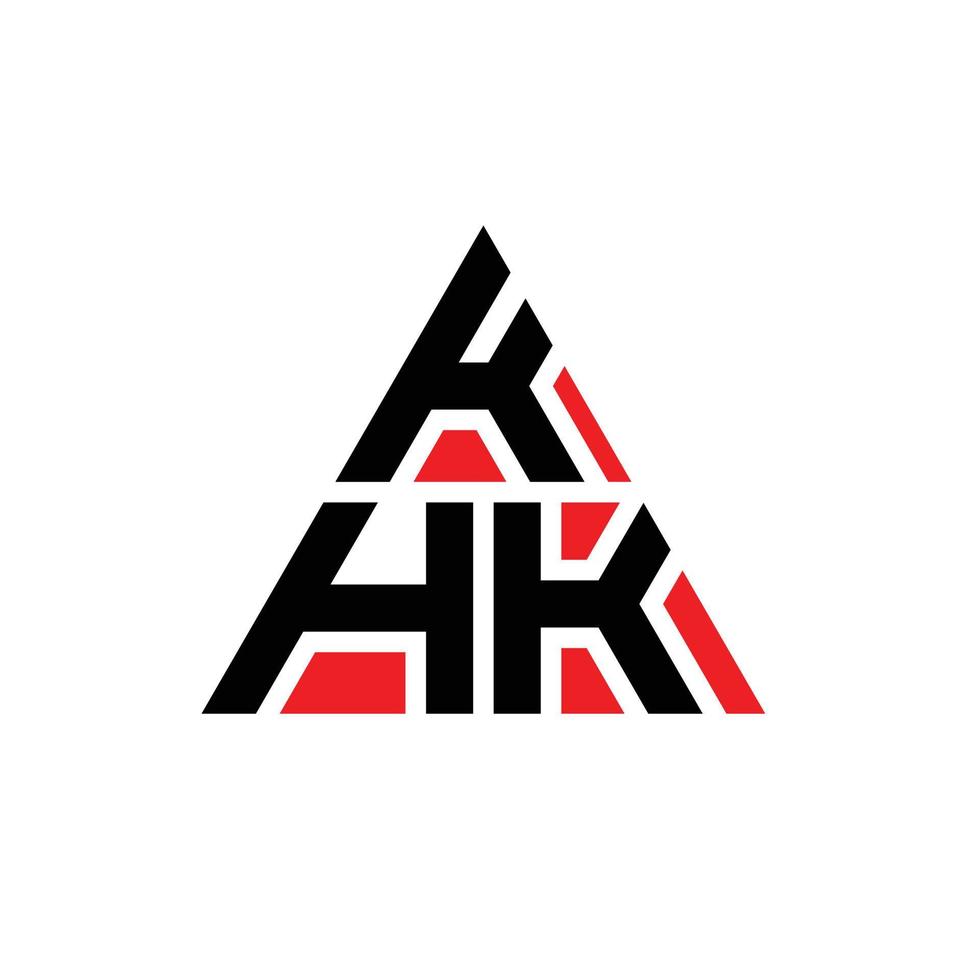 KHK triangle letter logo design with triangle shape. KHK triangle logo design monogram. KHK triangle vector logo template with red color. KHK triangular logo Simple, Elegant, and Luxurious Logo.