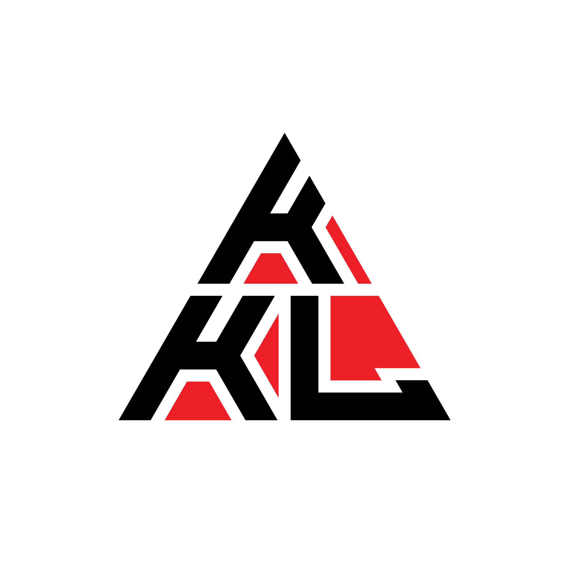 KKL triangle letter logo design with triangle shape. KKL triangle logo