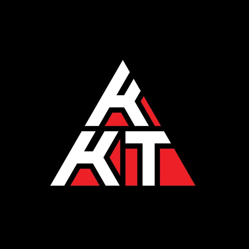 diseño de logotipo de letra triangular kkt con forma de triángulo. monograma de diseño del logotipo del triángulo kkt. plantilla de logotipo de vector de triángulo kkt con color rojo. logotipo triangular kkt logotipo simple, elegante y lujoso.