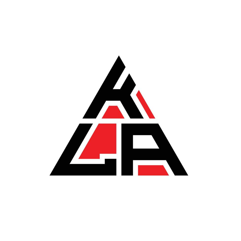 diseño de logotipo de letra triangular kla con forma de triángulo. monograma de diseño del logotipo del triángulo kla. plantilla de logotipo de vector de triángulo kla con color rojo. logotipo triangular kla logotipo simple, elegante y lujoso.