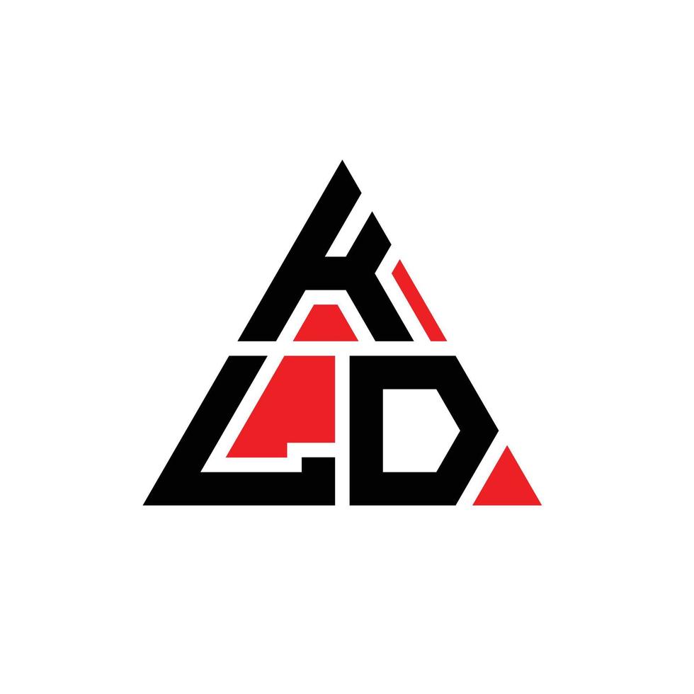 diseño de logotipo de letra triangular kld con forma de triángulo. monograma de diseño de logotipo de triángulo kld. plantilla de logotipo de vector de triángulo kld con color rojo. logotipo triangular kld logotipo simple, elegante y lujoso.