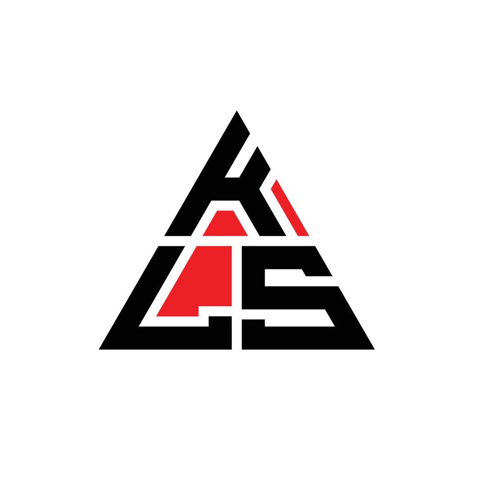 diseño de logotipo de letra triangular kls con forma de triángulo. monograma de diseño de logotipo de triángulo kls. plantilla de logotipo de vector de triángulo kls con color rojo. logo triangular kls logo simple, elegante y lujoso.