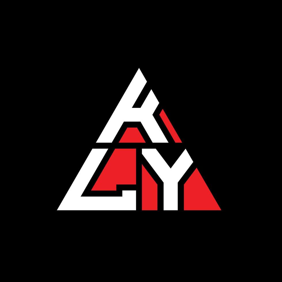 KLY triangle letter logo design with triangle shape. KLY triangle logo design monogram. KLY triangle vector logo template with red color. KLY triangular logo Simple, Elegant, and Luxurious Logo.