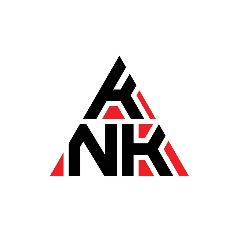 KNK triangle letter logo design with triangle shape. KNK triangle logo design monogram. KNK triangle vector logo template with red color. KNK triangular logo Simple, Elegant, and Luxurious Logo.