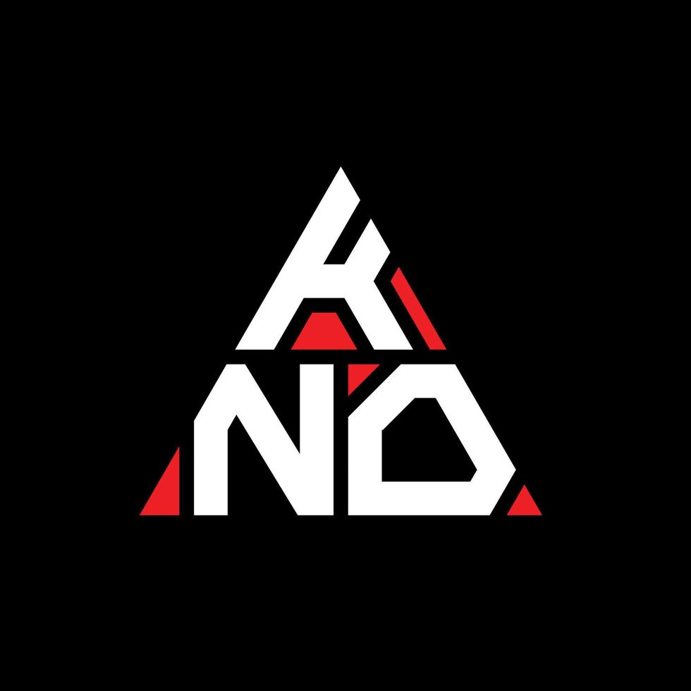 KNO triangle letter logo design with triangle shape. KNO triangle logo design monogram. KNO triangle vector logo template with red color. KNO triangular logo Simple, Elegant, and Luxurious Logo.