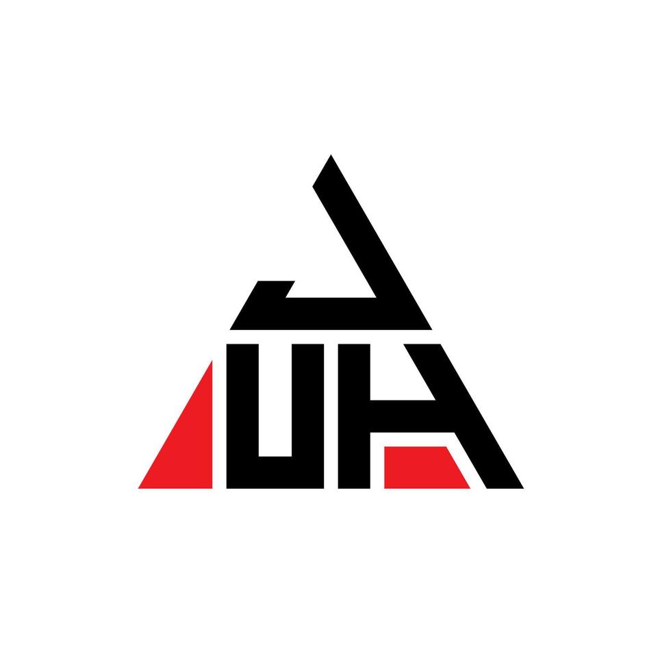 JUH triangle letter logo design with triangle shape. JUH triangle logo design monogram. JUH triangle vector logo template with red color. JUH triangular logo Simple, Elegant, and Luxurious Logo.