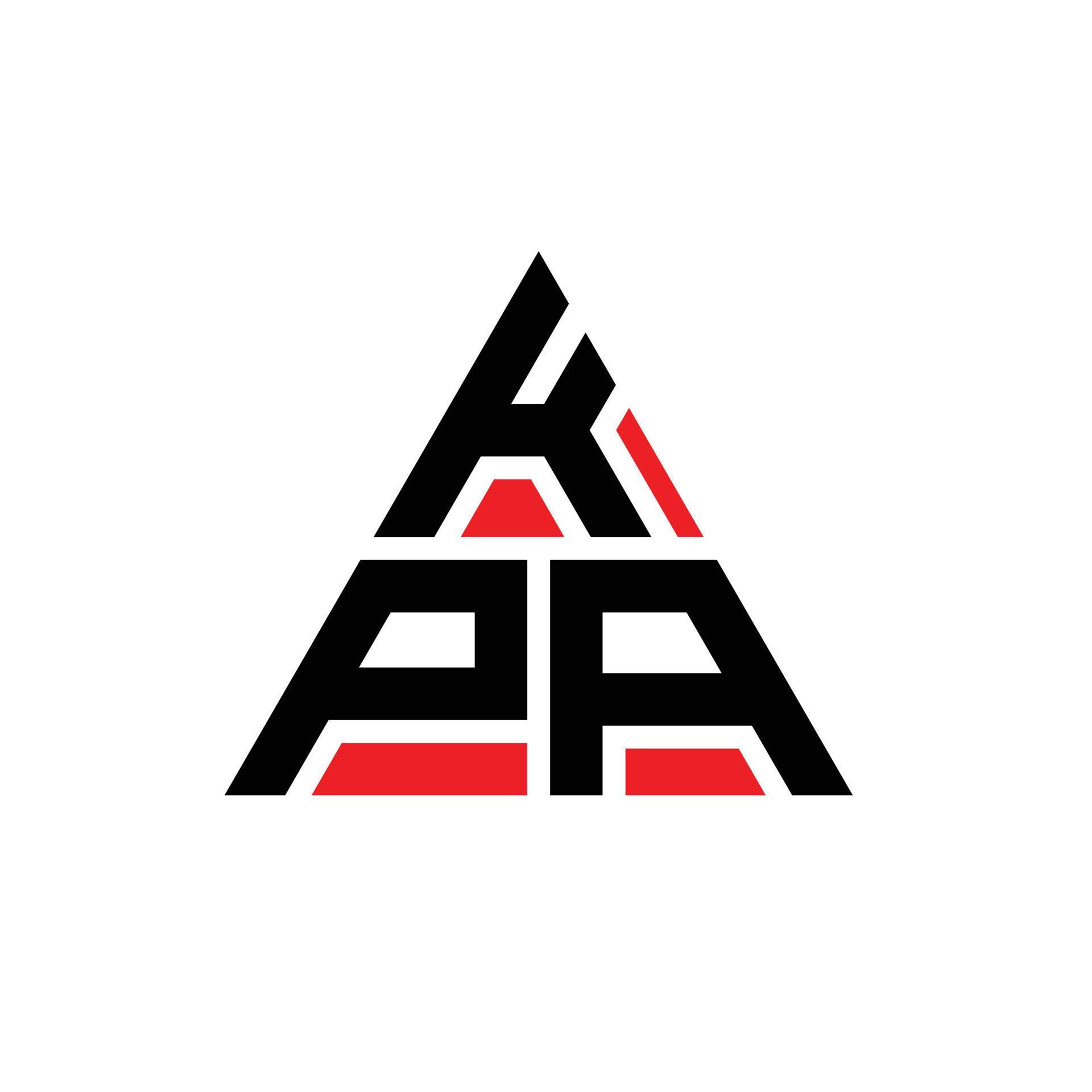 KPA triangle letter logo design with triangle shape. KPA triangle logo