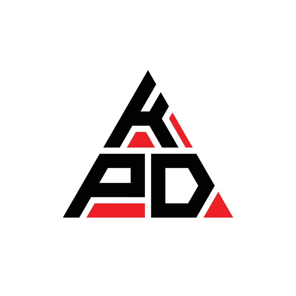 diseño de logotipo de letra triangular kpd con forma de triángulo. monograma de diseño del logotipo del triángulo kpd. plantilla de logotipo de vector de triángulo kpd con color rojo. logo triangular kpd logo simple, elegante y lujoso.