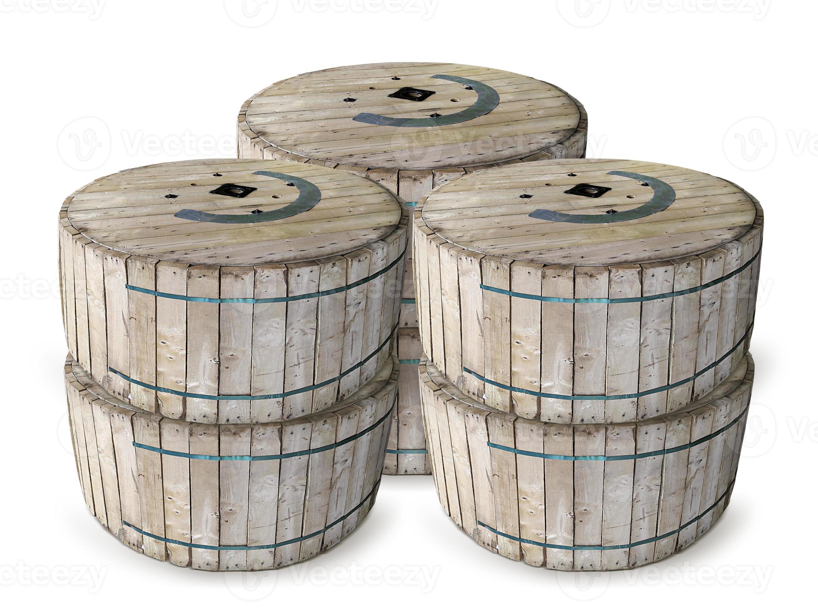 yellowish wooden crates isolated on white background 9057644 Stock