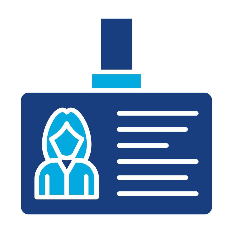 Identification Card Glyph Two Color Icon vector