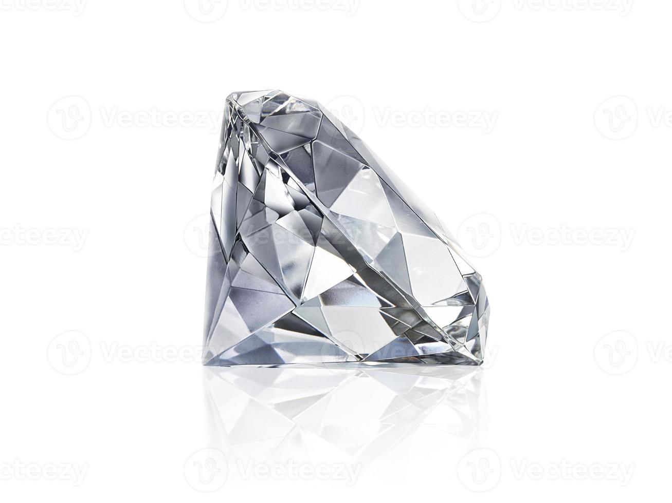 Dazzling diamond on white background photo