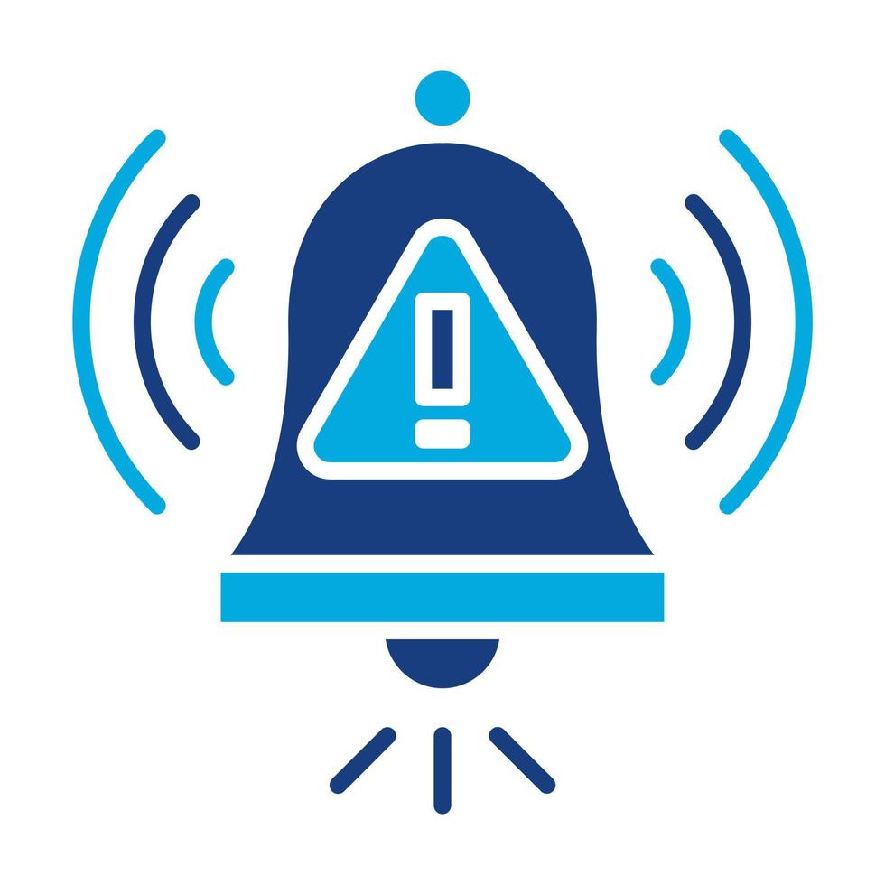 Warning Alarm Glyph Two Color Icon vector