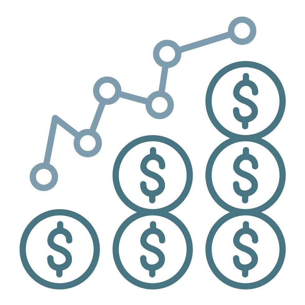 Income Growth Line Two Color Icon vector
