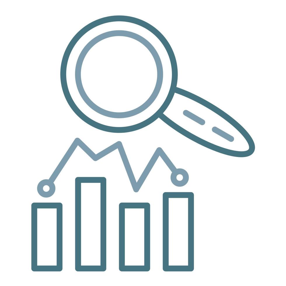 Search Stats Line Two Color Icon vector